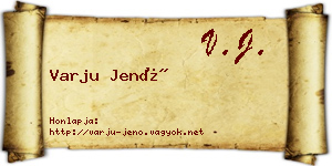 Varju Jenő névjegykártya