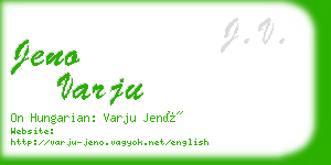 jeno varju business card